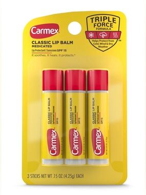 Carmex Medicated Lip Balm Sticks, Lip Moisturizer for Chapped Lips 0.15 oz